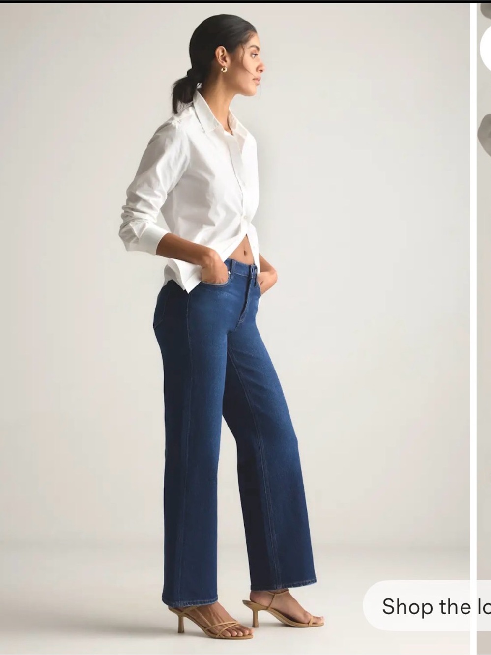 Quince Dark Blue Wide-Leg Jeans